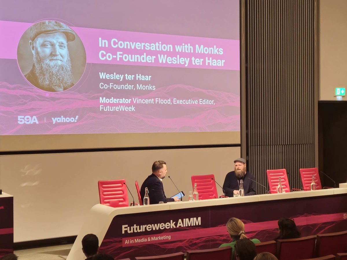 videoweek's tweet image. It was interesting to hear from Wesley ter Haar, @madebymonks_ at FutureWeekAIMM.

#FWAIMM24 #FutureWeekAIMM #Media #AI #Advertising