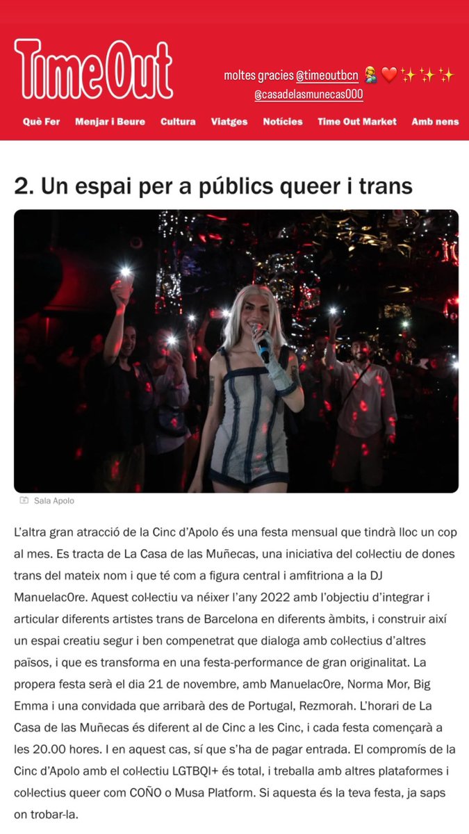 manuelac0re's tweet photo. hemos salido en @TimeOutBCN 😻😻😻😻😻😻 jo 🥹🙏🏻 https://t.co/MZxiiIbQxg https://t.co/mLTywXQt1p