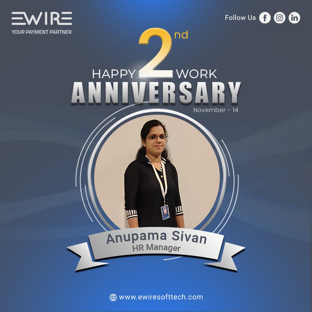 ewire_softtech's tweet image. Congratulations on reaching another work anniversary milestone!. 🎉 🎈 🎊Here's to your continued success and growth! Happy Work Anniversary Anupama✨😄🥳🤩 🌼 🌹

ewiresofttech.com

#workanniversary #employeeappreciation #yearsofexperience #ewire #fintech #fintechjobs