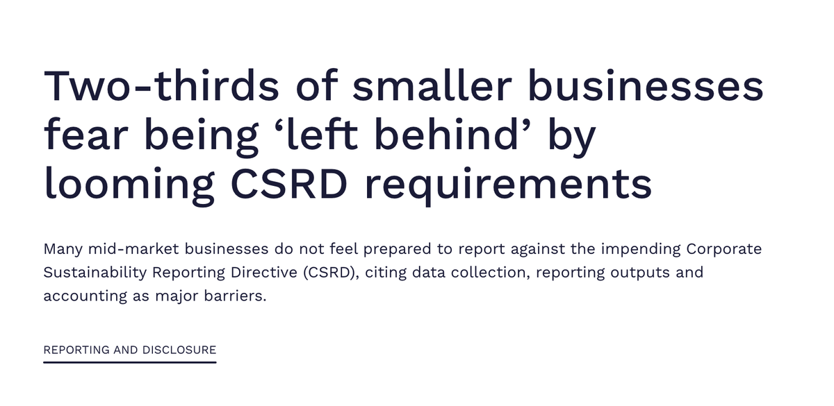 🚨 Only 37% of mid-market businesses feel ready, while enterprise companies have a head start, with 60% nearly there.

The Solution: Investing in strong data and reporting tools is crucial to overcoming CSRD challenges.