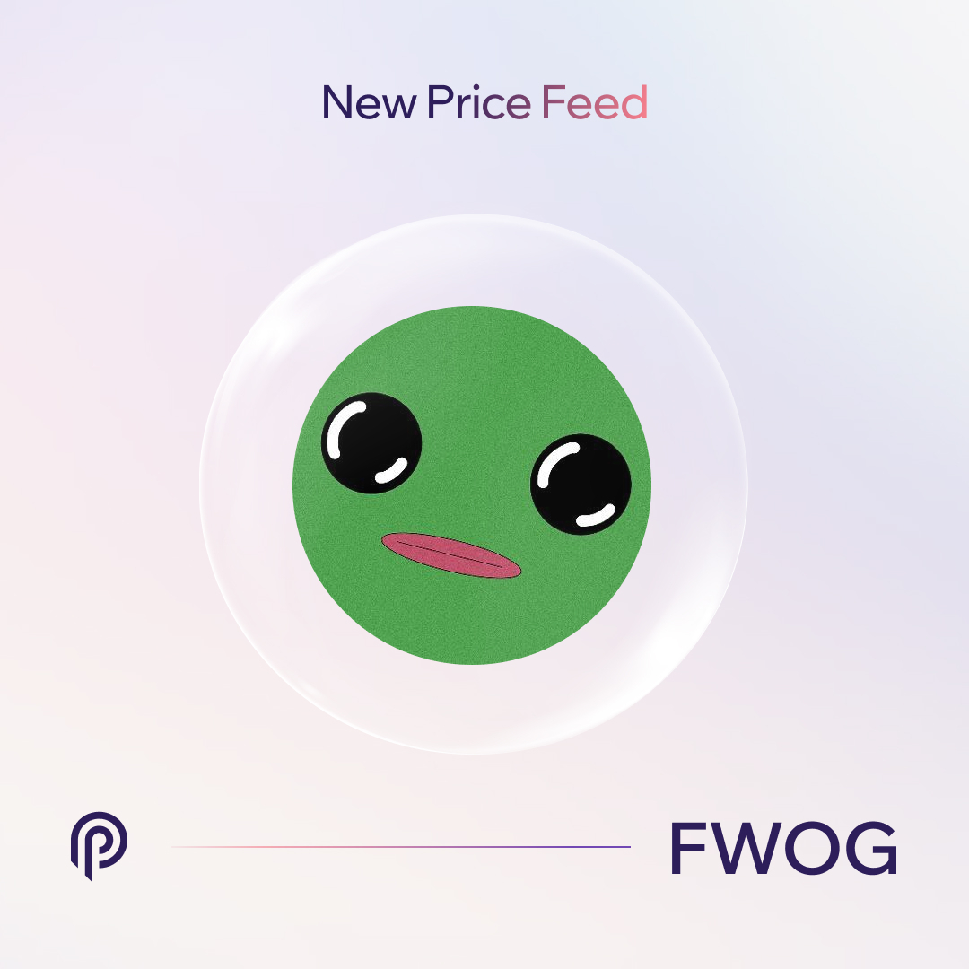 The Pyth Network has released its FWOG/USD price feed.

$FWOG is just a lil fwog in a big pond, a <a href="/solana/">Solana</a> memecoin by <a href="/itsafwog/">fwog</a>.

The Pyth FWOG/USD price feed is now available on more than 80 blockchains with some early users like <a href="/DriftProtocol/">Drift</a>, <a href="/paradex/"></a>, and <a href="/fwxfinance/">FWX</a>.