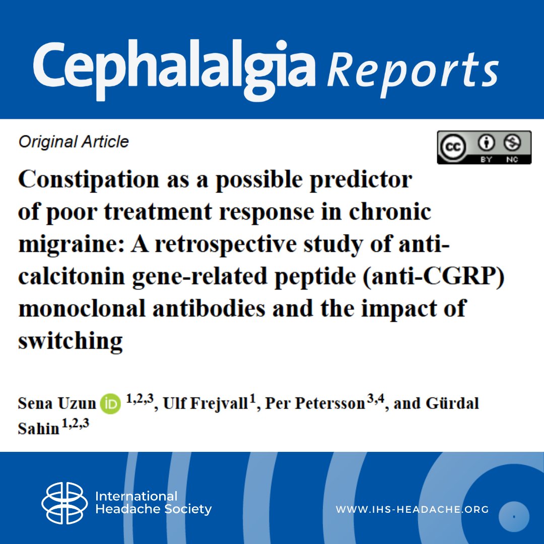 This study discovers how constipation could be a predictor of poor treatment response in chronic migraine patients. This latest research highlights the impact of switching between anti-CGRP monoclonal antibodies.
journals.sagepub.com/doi/10.1177/25…

#migraine #headache #brain #pain