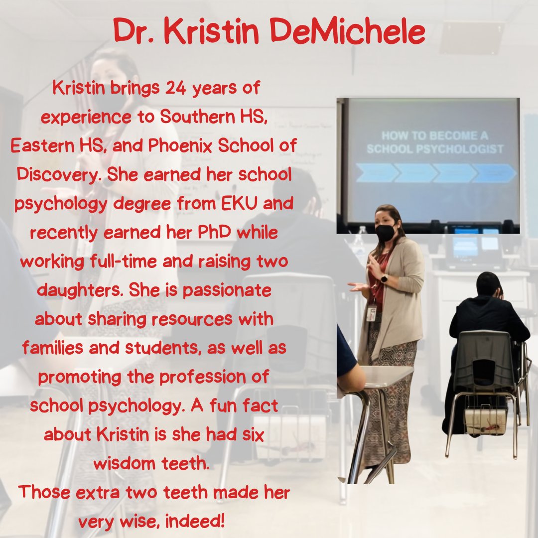 Day Three of National School Psychology Week (NSPW). Get to know four more JCPS rockstars: Jenny, Alayna, Kristin, and Diane.  #SchoolPsychWeek