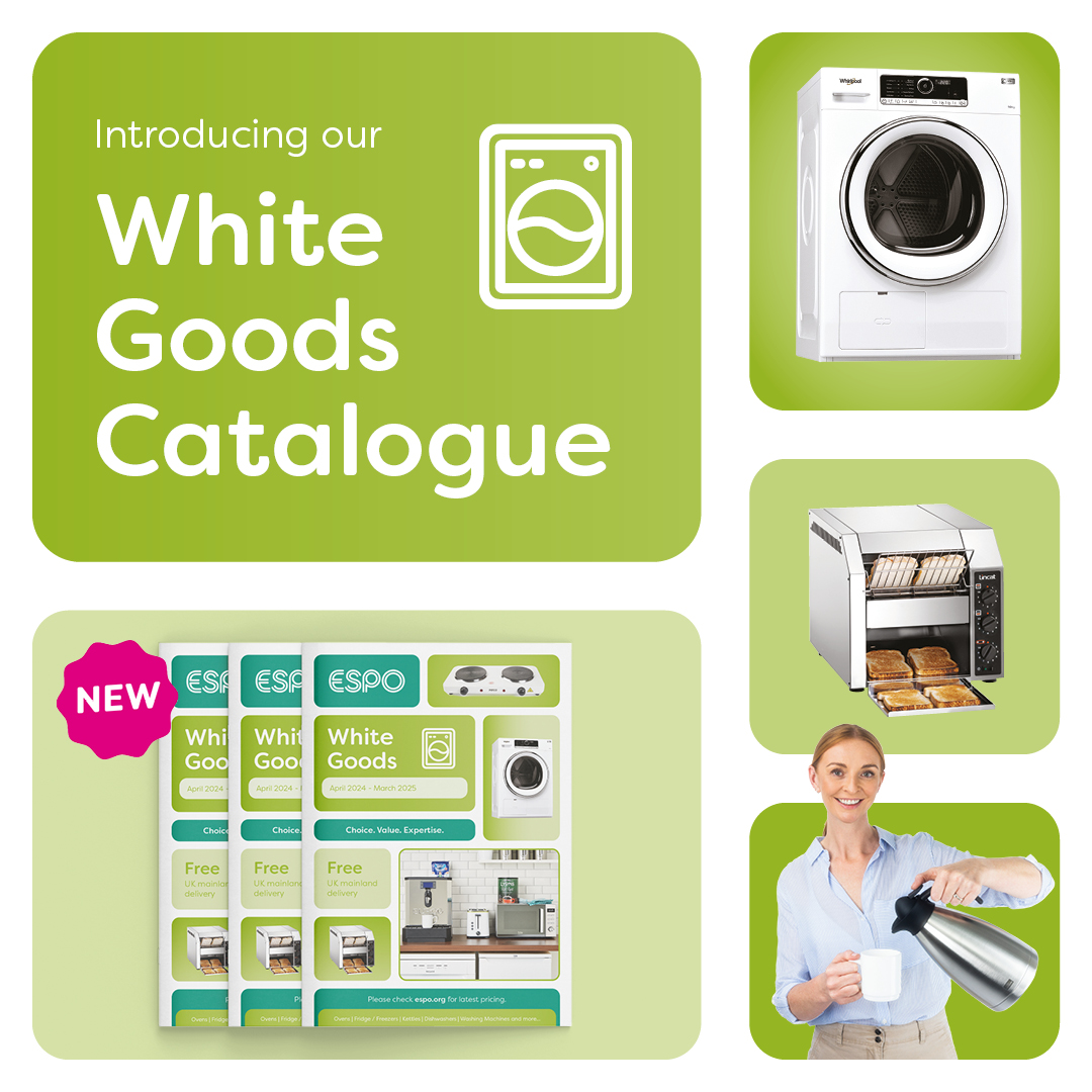 From tea &amp; coffee making to cooking equipment &amp; microwaves, our White Goods Catalogue has it all! 🎛️

You can view the full range of products in our dedicated catalogue here: ow.ly/ZU0m50Sy1ga

#WhiteGoods #ElectricalProducts #PublicSector