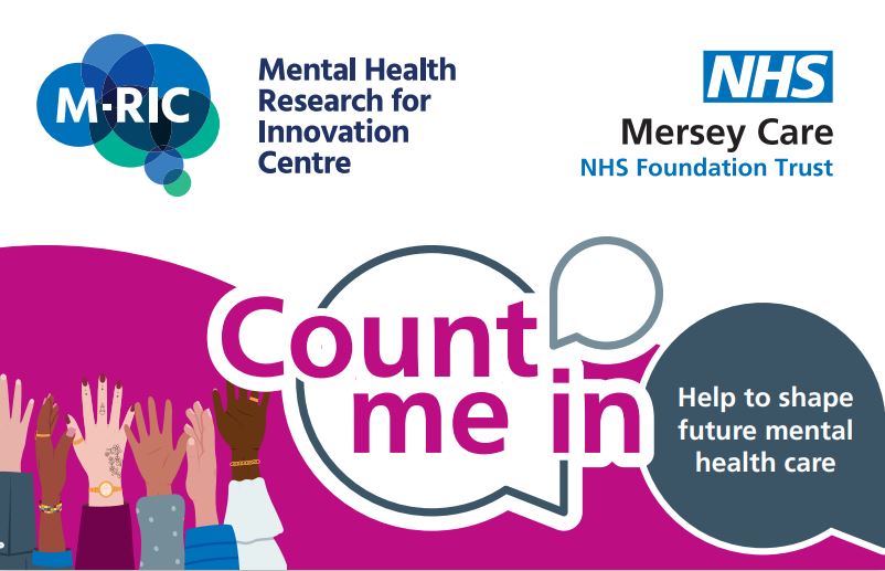 Mental Health Research for Innovation Centre (@mentalhealthric) on Twitter photo M-RIC is supporting <a href="/Mersey_Care/">Mersey Care NHS FT 🏳️🌈</a> to introduce Count Me in later this year. Count Me In is a new system which will make it easier for patients and service users to get involved in research.. Learn more by reading our frequently asked questions page: ow.ly/R9Jq50U5UKW M-RIC is supporting <a href="/Mersey_Care/">Mersey Care NHS FT 🏳️🌈</a> to introduce Count Me in later this year. Count Me In is a new system which will make it easier for patients and service users to get involved in research.. Learn more by reading our frequently asked questions page: ow.ly/R9Jq50U5UKW