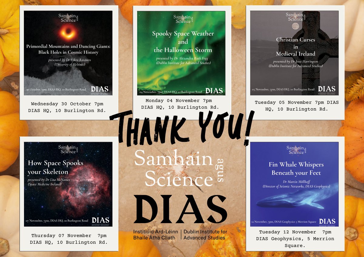 DIAS (@dias_dublin) on Twitter photo As we bid farewell to #SamhainAgusScience 2024 we'd like to thank all our wonderful speakers and our fantastic audiences for giving their time to make this year's festival such a tremendous success. Thanks also to our partners <a href="/MKCComm/">MKC Communications</a> for all their help! #DIASdiscovers As we bid farewell to #SamhainAgusScience 2024 we'd like to thank all our wonderful speakers and our fantastic audiences for giving their time to make this year's festival such a tremendous success. Thanks also to our partners <a href="/MKCComm/">MKC Communications</a> for all their help! #DIASdiscovers