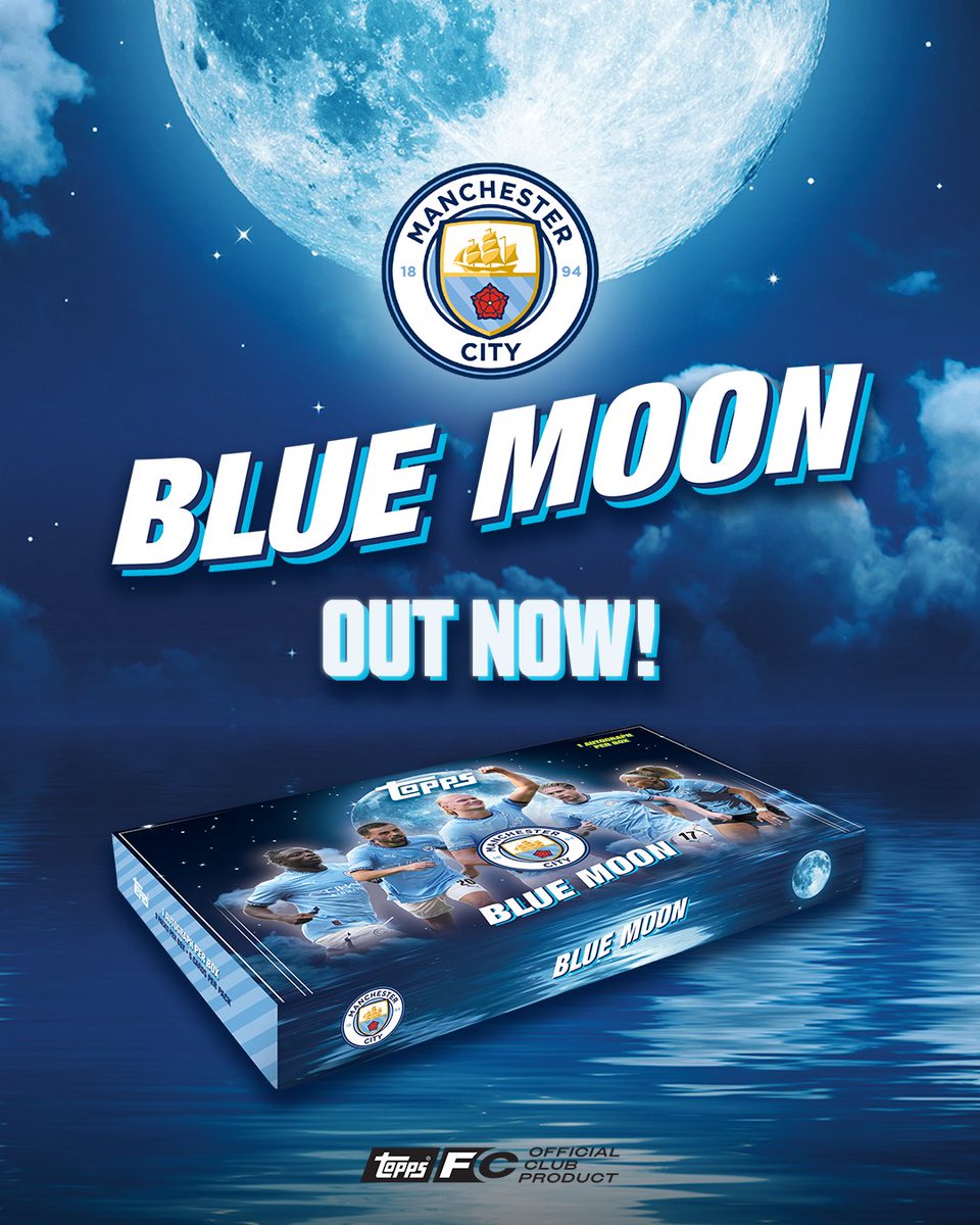 Topps_UK's tweet image. The debut release of Blue Moon Manchester City 2️⃣0️⃣2️⃣4️⃣ / 2️⃣5️⃣ is OUT NOW!

This exclusive set captures the 1️⃣0️⃣-time English champions' rise to prominence, iconic moments, and standout players from the men's and women's first teams! All reflecting the culture and spirit…