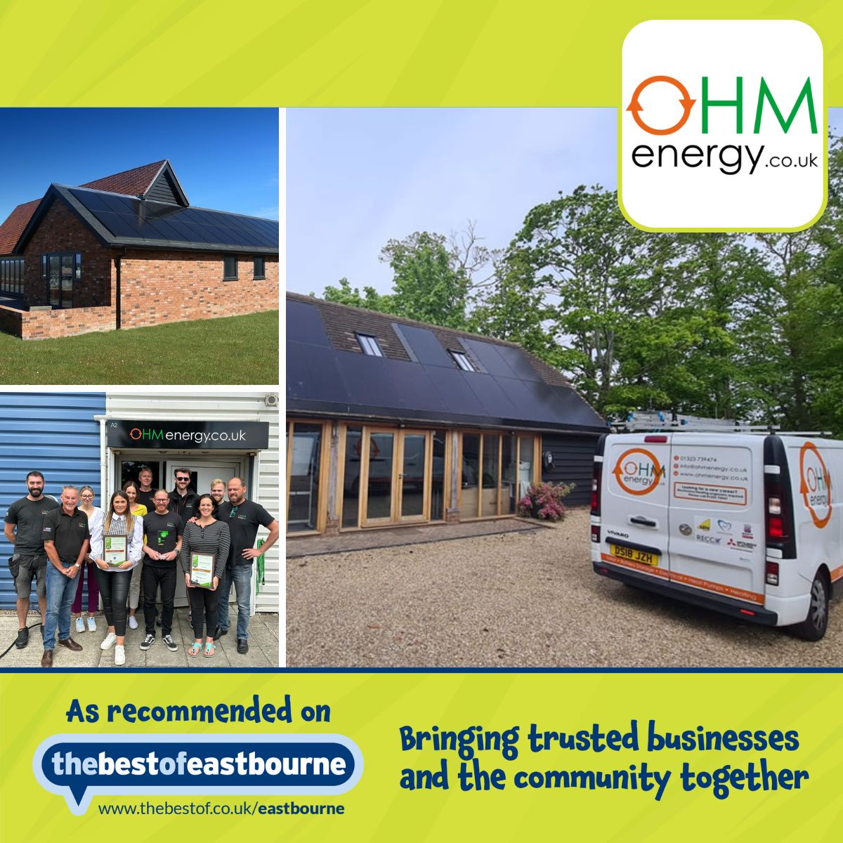 🔋 Power your home sustainably with OHM Energy! Specialising in renewable energy systems like solar panels and EV charging points. Save money and reduce your carbon footprint today. 🌞🌍

#BestOfEastbourne #EastbourneLocal #RenewableEnergy

Read more at buff.ly/46OiQBm