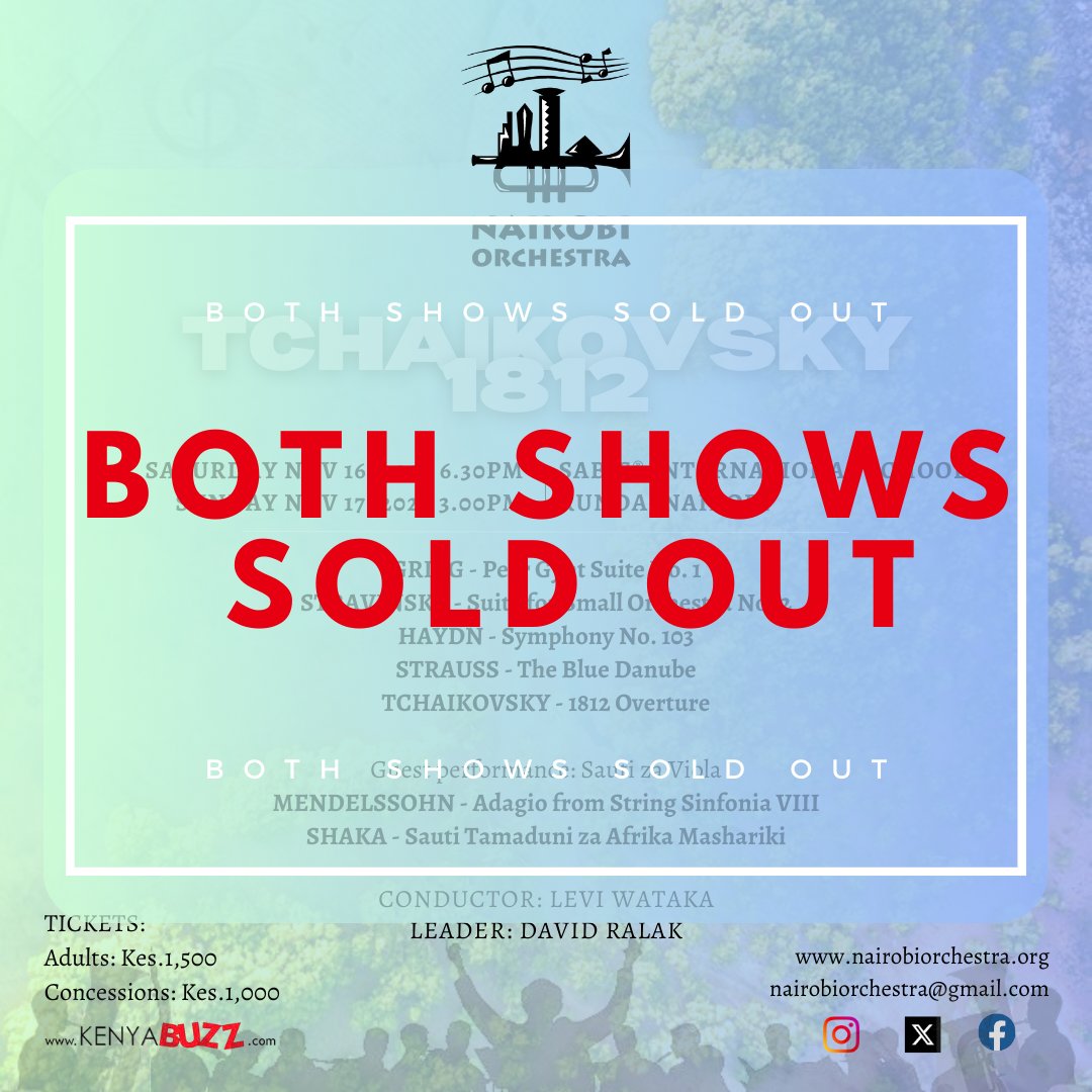 Should we call it good news or bad news? 🤔 The good news is that you guys have been buying tickets and we will be playing to a full house on Saturday and Sunday🥰🎶🎻🎺  See you at the concerts!

#nairobiorchestra #musicperformance #nairobi #music #classicalmusic