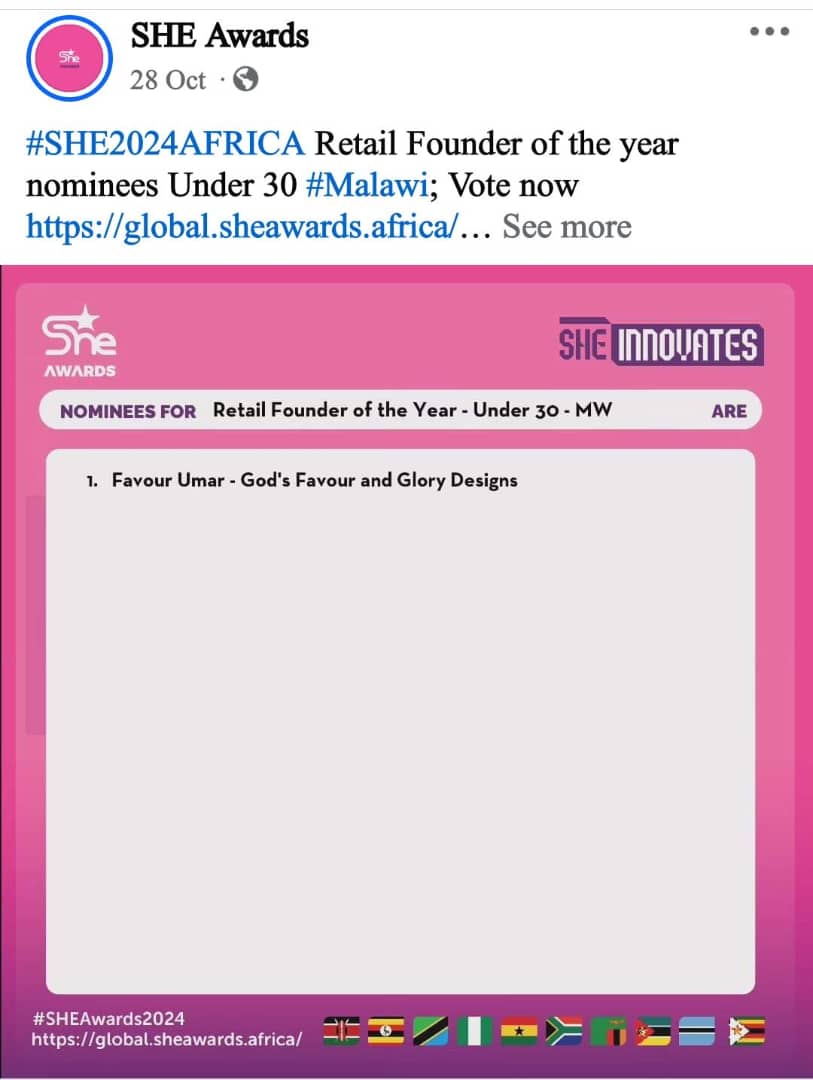 favour_umar's tweet image. Counting down; only 7 days remaining.
 Vote now at global.sheawards.africa/vote/UZIBZ9AM