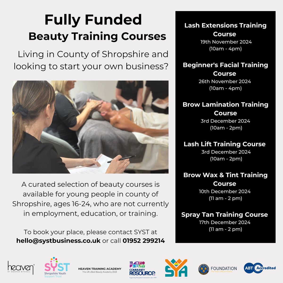 NEW Fully funded training courses for young people in Shropshire, ages 16-24 who are not in employment, education or training! 🤩

See graphic for more details ℹ️

#shropshire #youthengagement #youthsupport #shrewsbury #telford #telfordandwrekin