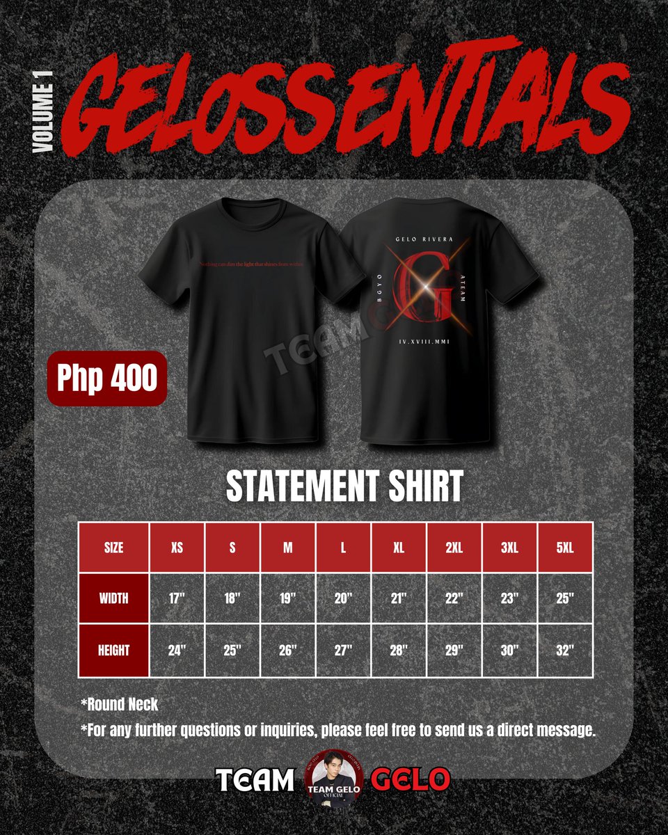 TeamGELOfficial's tweet image. Statement Shirt

#GELOSSENTIALS