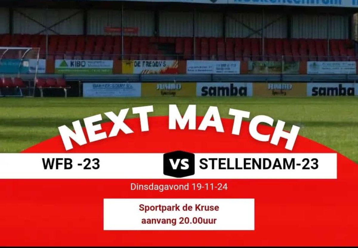 Voor wie er intresse in heeft. De talenten van WFB treffen de talent van Stellendam op 19-11-2024