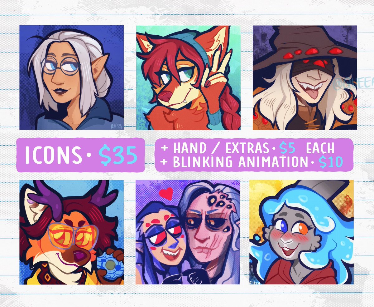 Im open for a few icon slots!! Most pay apps accepted, can draw humanoids, furries, monsters, etc!
⭐️ Comment or DM me here or on bluesky (Queerdungeon) to claim :) Boosts also appreciated ⭐️