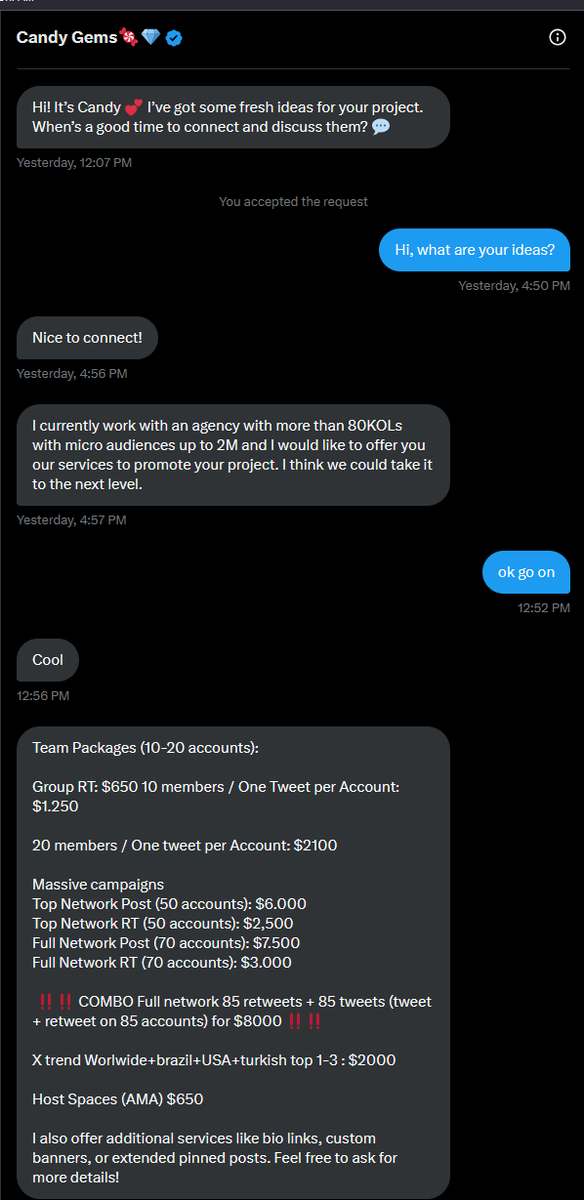 Sure, let´s just pay 3k USD for bunch of bot retweets🤣

Somehow I always get the "special offers", I am so lucky! What a space...

#cryptocurrency