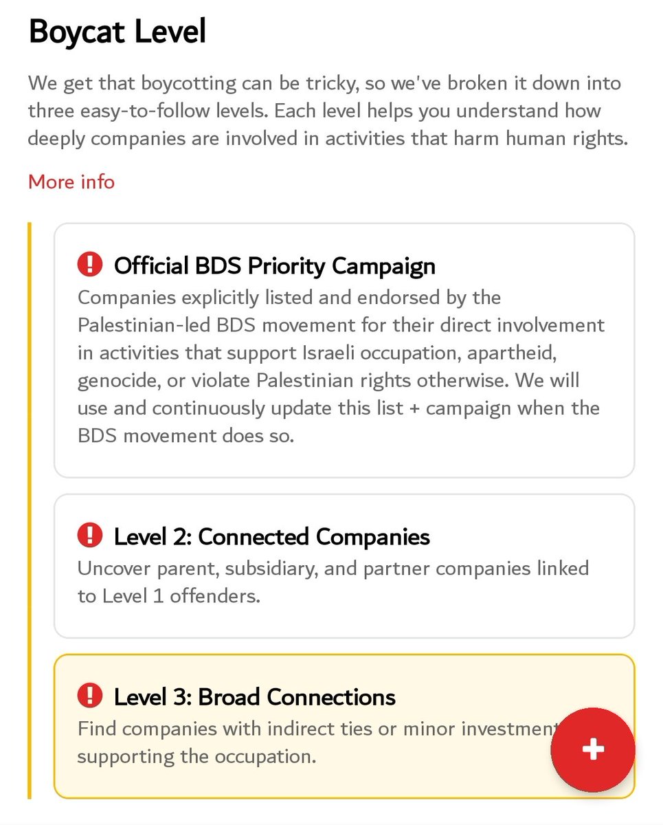 oliveegirl's tweet image. This app is really cool because it has levels for boycott depending on how complicit the company is so it makes boycott easier &amp;amp; more transparent.