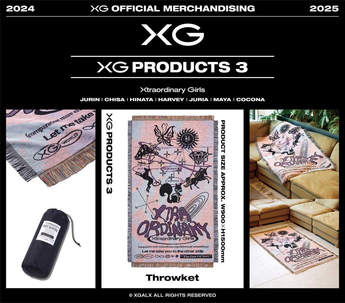 XG 1st WORLD TOUR “The first HOWL” MERCHANDISE Information!

★New Item★
Throwket

- Venue Sales
2024/11/18(MON) at Manchester ~

- XG OFFICIAL SHOP (EC)
2024/11/18(MON)6PM (JST/KST) ~

xgalx.com/xg/news/detail…

#XG_1stWORLDTOUR
#ThefirstHOWL
#XG #XGALX