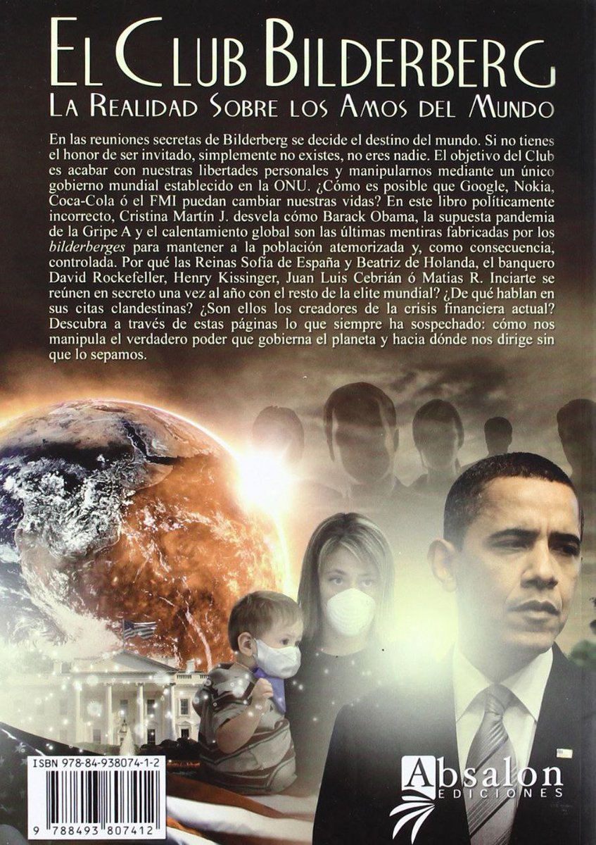 crismartinj's tweet photo. Hace 14 años advertí en este libro, que fue censurado durante 7 años, unas semanas después de salir a las librerías, lo que iba a venir. En él hablaba de las tres grandes mentiras que nos tenían preparadas y las reflejamos en la imagen de la contraportada (la primera imagen):

- La creación de líderes artificiales.
- La táctica de la pandemia.
- El cambio climático provocado por el hombre.

Casi tres lustros después el libro cobra más fuerza que nunca. Se está cumpliendo palabra por palabra. Por suerte, muchos ya os estáis dando cuenta de ello.

* La nueva versión, LOS AMOS DEL MUNDO ESTÁN AL ACECHO, la tenéis en el enlace que dejó a continuación. Y en América os lo puede conseguir Chema Librería de Chile (hace envíos internacionales).

https://t.co/OaXsfw47ue
