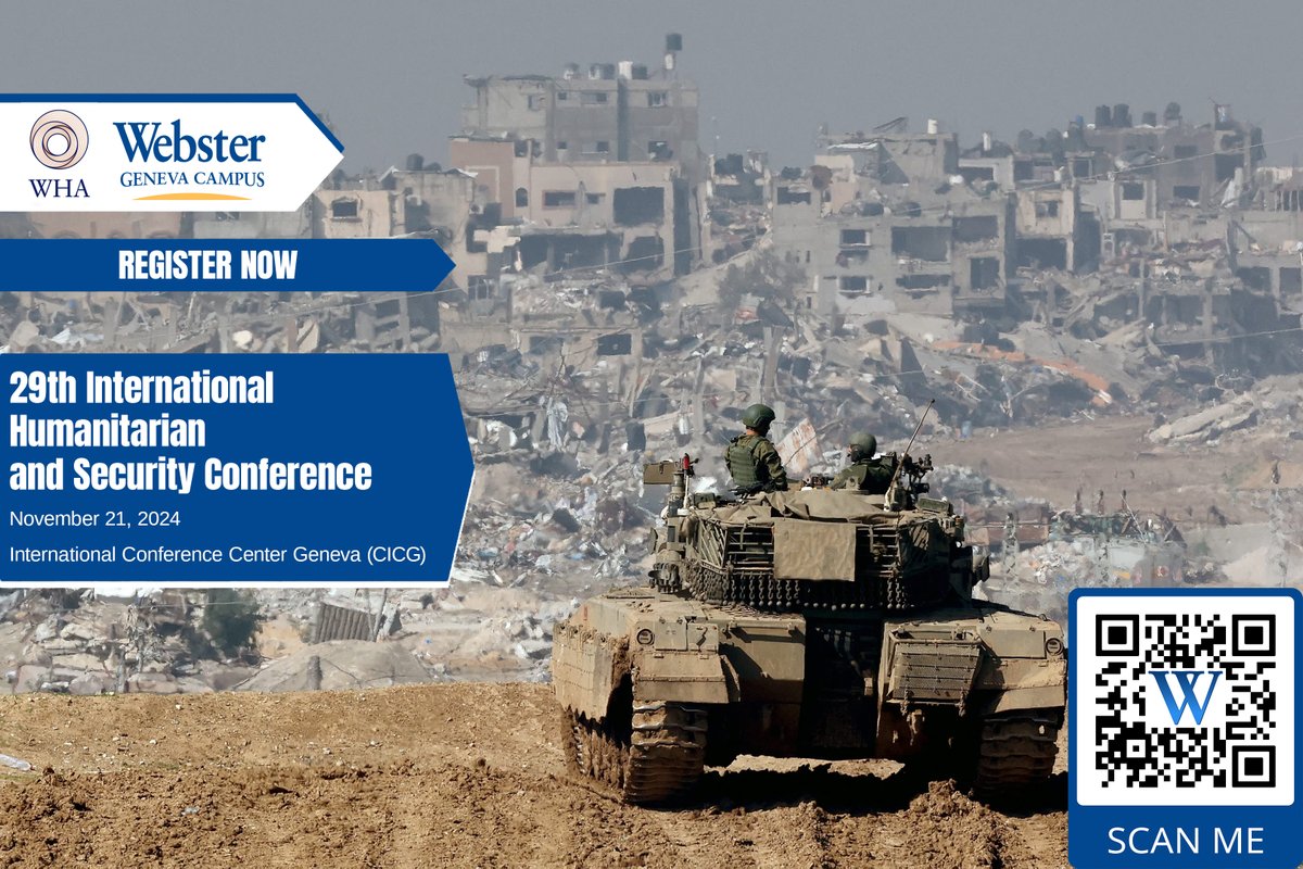 Webster Geneva Campus (@webstergeneva) on Twitter photo 📣The 29th International Humanitarian & Security Conference #IHSC is a week away❗
Join us on Nov. 21, 9am-5pm, <a href="/CICG_Geneva/">CICG Geneva</a> for our flagship conference with:
- 4 high-profile keynote speakers
- 4 panels, including 1 Oxford-Style Debate
👉geneva.webster.edu/webster-geneva… 📣The 29th International Humanitarian & Security Conference #IHSC is a week away❗
Join us on Nov. 21, 9am-5pm, <a href="/CICG_Geneva/">CICG Geneva</a> for our flagship conference with:
- 4 high-profile keynote speakers
- 4 panels, including 1 Oxford-Style Debate
👉geneva.webster.edu/webster-geneva…