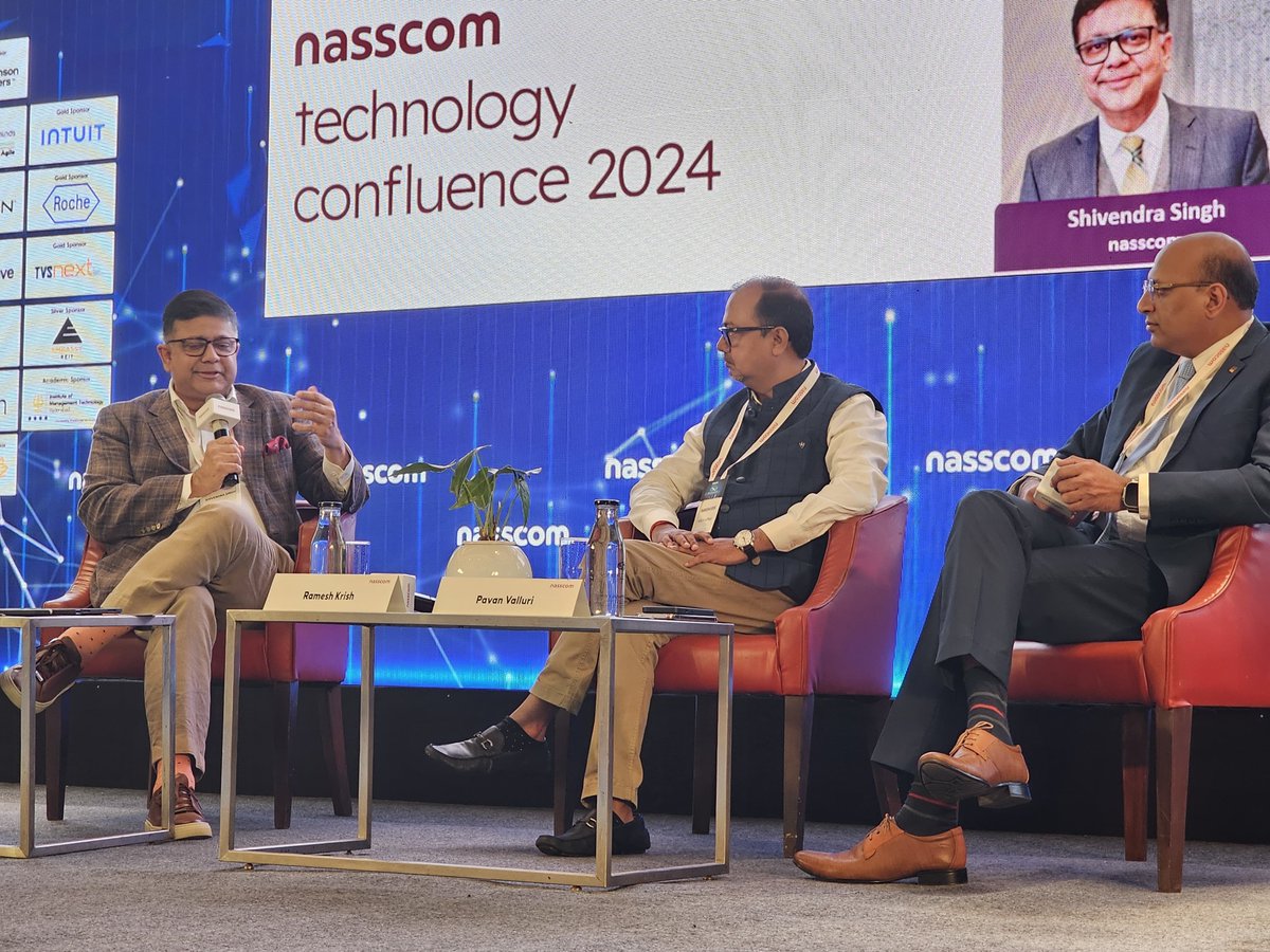 nasscom member connect (@nasscom_member_) on Twitter photo At #NTC2024, Pavan Valluri, Vice President of Consulting, <a href="/CGI_Global/">CGI Global</a>, Ramesh Krish, President, <a href="/IndiumSoftware/">Indium Software</a>, and <a href="/shivendra_1969/">Shivendra Singh</a>, <a href="/nasscom/">nasscom</a> enaged in an insightful panel discussion, focusing on key strategies for seamless navigation into new geographies.
They highlighted the At #NTC2024, Pavan Valluri, Vice President of Consulting, <a href="/CGI_Global/">CGI Global</a>, Ramesh Krish, President, <a href="/IndiumSoftware/">Indium Software</a>, and <a href="/shivendra_1969/">Shivendra Singh</a>, <a href="/nasscom/">nasscom</a> enaged in an insightful panel discussion, focusing on key strategies for seamless navigation into new geographies.
They highlighted the