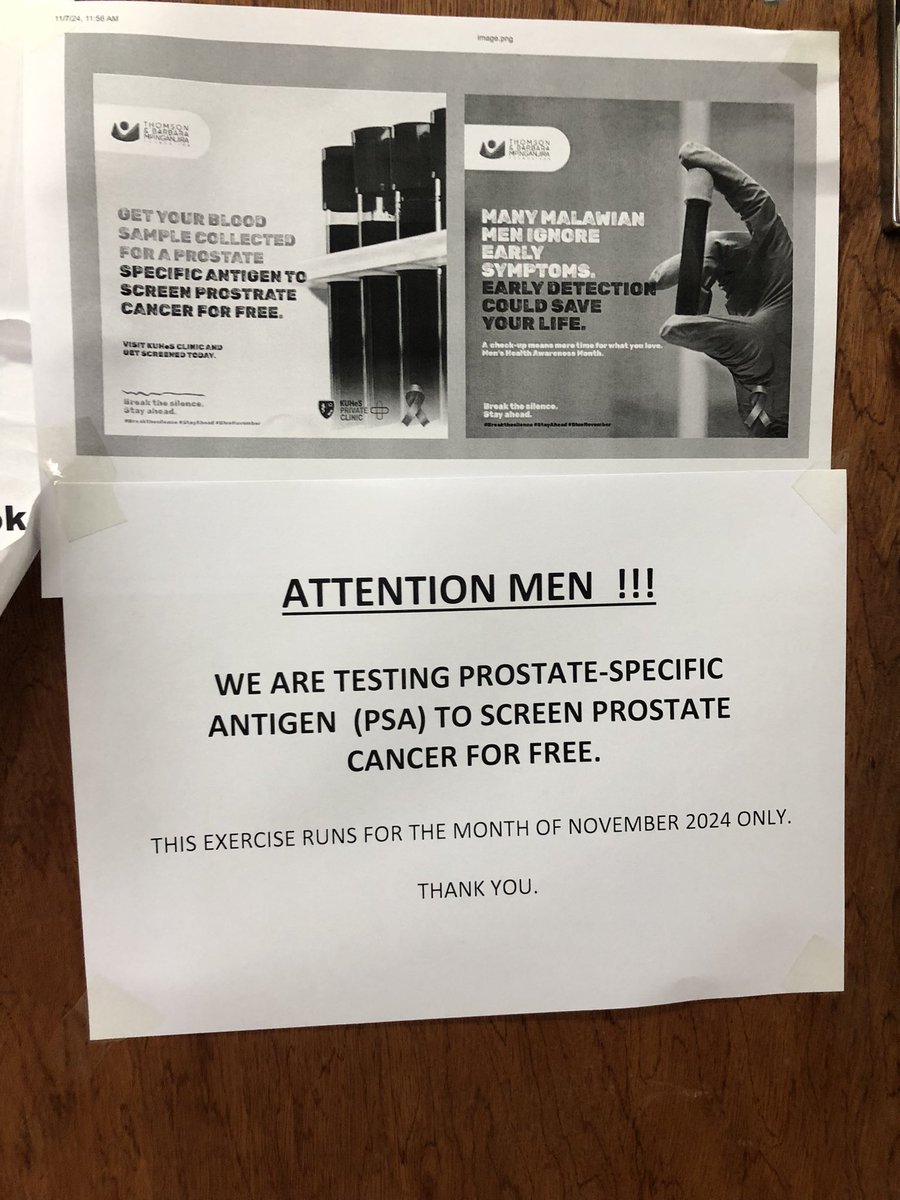 ATTENTION ALL MEN📢. Free prostate cancer screening at KUHeS clinic
