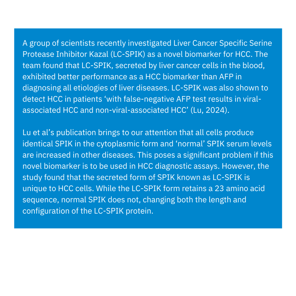 BiosynthGroup's tweet image. Part 2/4 Biosynth&apos;s #epitopemapping helped to uncovered the structure of a novel #HepatocellularCarcinoma (HCC) #biomarker, leading to the development of an #ELISA test kit that selectively and reliably detects HCC. Read the paper t.ly/l-FTB