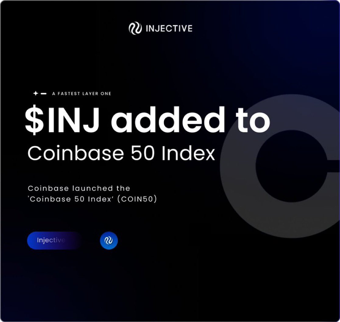JohnNakamoto_'s tweet image. 🔥INCREÍBLE: Coinbase lanza un índice similar al SPX500 pero para cripto, destacando los 50 mejores proyectos

Ver a $INJ en la lista es un gran paso para su visibilidad y la adopción de cripto!  😎