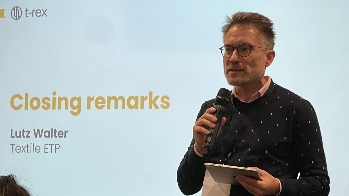 Wrapping up the <a href="/TRexProjectEU/">T-REX Project—Textile Recycling Excellence</a> policy roundtable in Brussels last week, our SG highlighted Europe's creative &amp; innovative minds, and stressed the need to put design at the centre of sustainability. 

Progress requires the right frameworks &amp; strong supply chain collaboration🤝