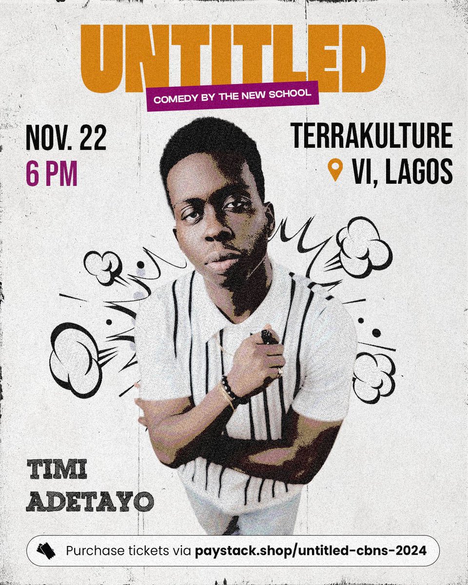 Untitled_cbns's tweet photo. @timi_adetayo will be performing live at #UntitledCbns🎭 2024
Get ready to be blown away
Tickets available via the link in our bio
Tell a friend to tell a friend!
See you there!
#UntitledLagos #UntitledCBNS https://t.co/ObHrWdmfxB