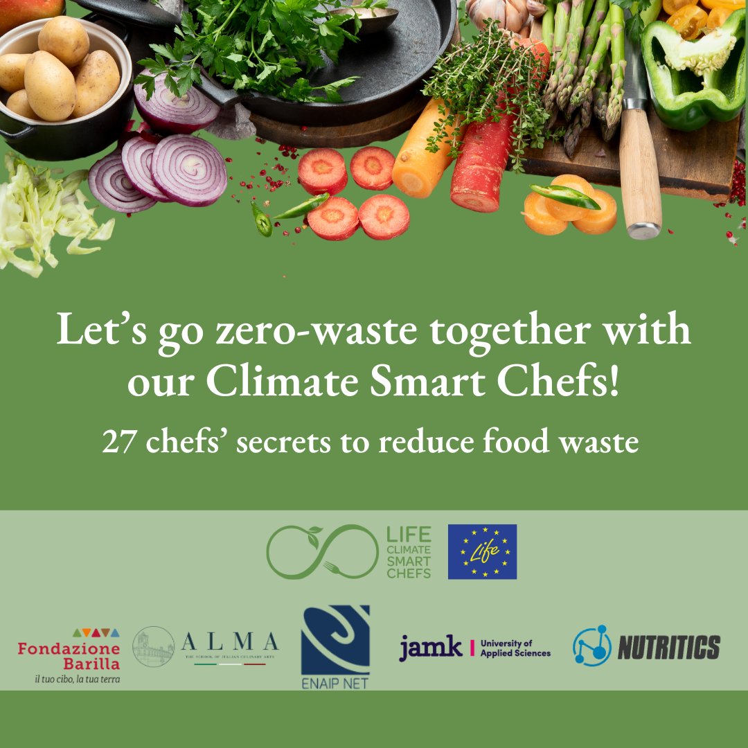 Let’s go zero-waste together with our Climate Smart Chefs!
Download the book food.ec.europa.eu/food-safety/fo…

<a href="/Alma_School/">Alma Scuola Cucina</a> <a href="/enaip_net/">ENAIP NET</a> @jamk_fi <a href="/Nutritics/">Nutritics</a> <a href="/LIFEprogramme/">LIFE Programme</a>