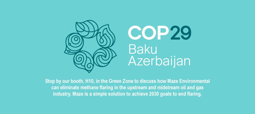 Maze Environmental (@mazeenviro) on Twitter photo Maze Environmental was invited to #COP29 to showcase our #decarbonization technology to eliminate #methane #flaring, accounting for approx. 4% of the world’s #ghg #emissions, at a cost-benefit to producers. Stop by our booth, H10, in the Green Zone! Maze Environmental was invited to #COP29 to showcase our #decarbonization technology to eliminate #methane #flaring, accounting for approx. 4% of the world’s #ghg #emissions, at a cost-benefit to producers. Stop by our booth, H10, in the Green Zone!