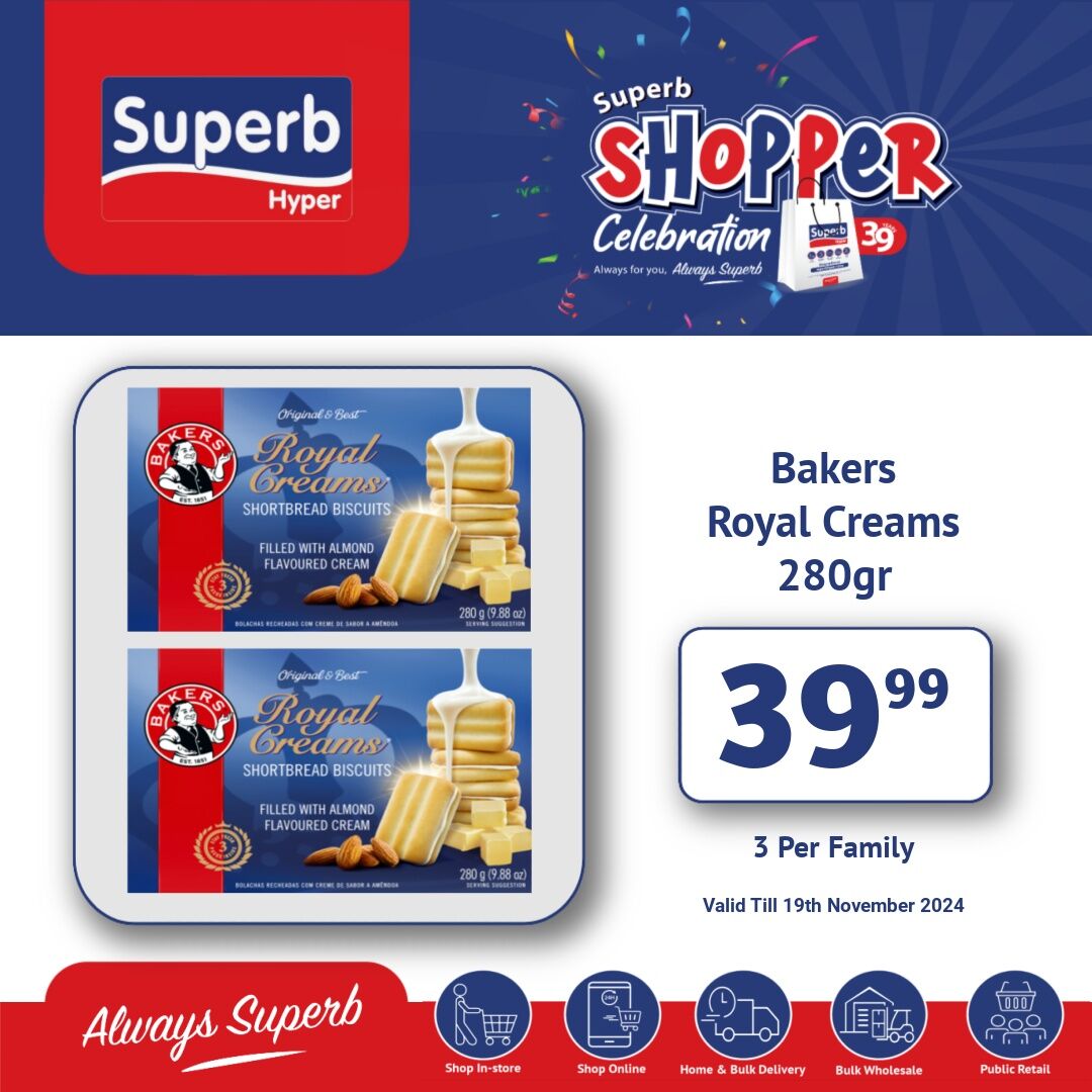 Superbhyper's tweet image. Superb Hyper Promotion
Weekly Delights,Astounding Savings.
Shop Online: superbhyper.co.za
Get Same Day Delivery For Only R29! 
Order Via WhatsApp Or Email
Whatsapp:063 900 2200
Email:sales@superbhyper.co.za
Shop In-store:17 Smithers Road, KwaDukuza.
Valid:19th November 2024