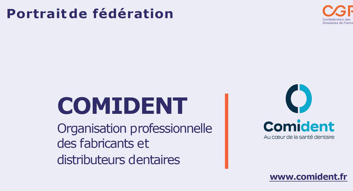 Confédération des Grossistes de France - CGF (@cgf_cf) on Twitter photo "Portrait de fédération"
🦷Focus aujourd'hui sur <a href="/LeComident/">LeCOMIDENT</a> , fédération des 160 TPE, PME et ETI spécialisées dans la fabrication et distribution de produits et matériels dentaires.
💡Pour rappel, la CGF c'est 30 fédérations métiers du Commerce de gros "Portrait de fédération"
🦷Focus aujourd'hui sur <a href="/LeComident/">LeCOMIDENT</a> , fédération des 160 TPE, PME et ETI spécialisées dans la fabrication et distribution de produits et matériels dentaires.
💡Pour rappel, la CGF c'est 30 fédérations métiers du Commerce de gros