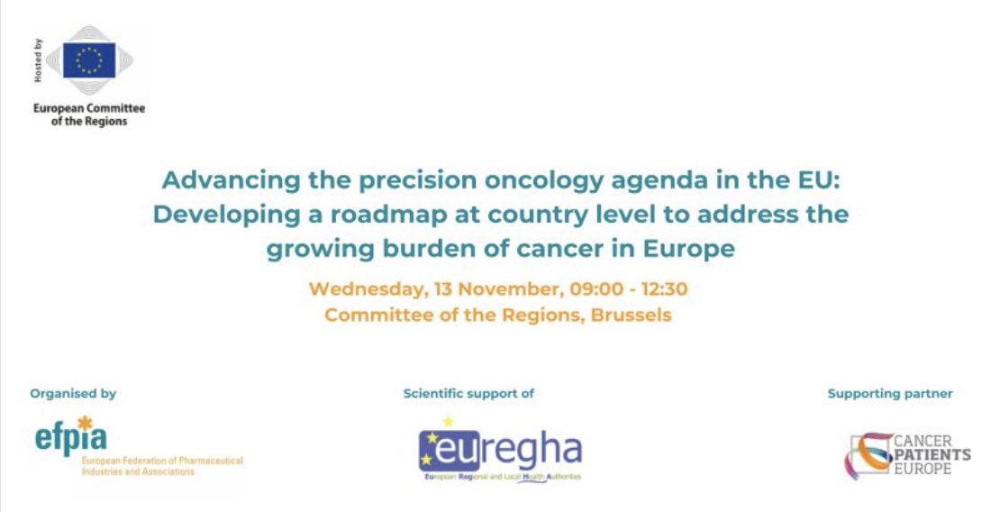 🎉 Today’s the day! 🎉 Don’t miss the event on #PrecisionOncology hosted by EFPIA , EUREGHA, and the CoR. It’s time to ensure personalized #cancercare and equitable access across Europe!
👉 Join  us live: lnkd.in/dsKHVqxi

#EUHealth #HealthcareInnovation #EUREGHA