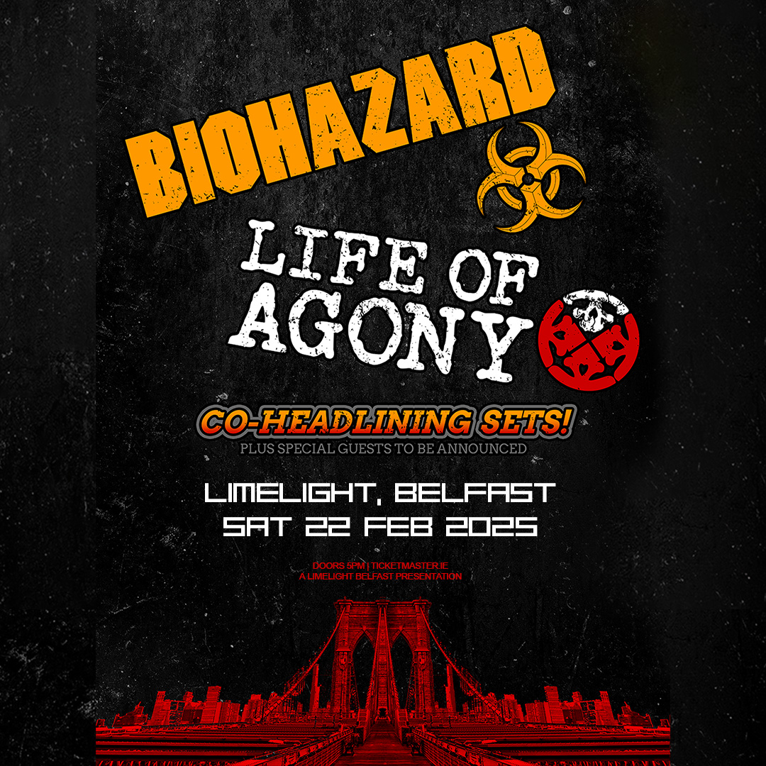 LimelightNI's tweet image. 📣 @biohazardDFL &amp;amp; Life Of Agony have just announced a co-headline show at The Limelight on Saturday 22nd Feb!

WIN TICKETS 🖤 For a chance to win a pair of tickets: LIKE/ SHARE &amp;amp; TAG YOUR +1

Tickets on sale Friday 9am from Ticketmaster.