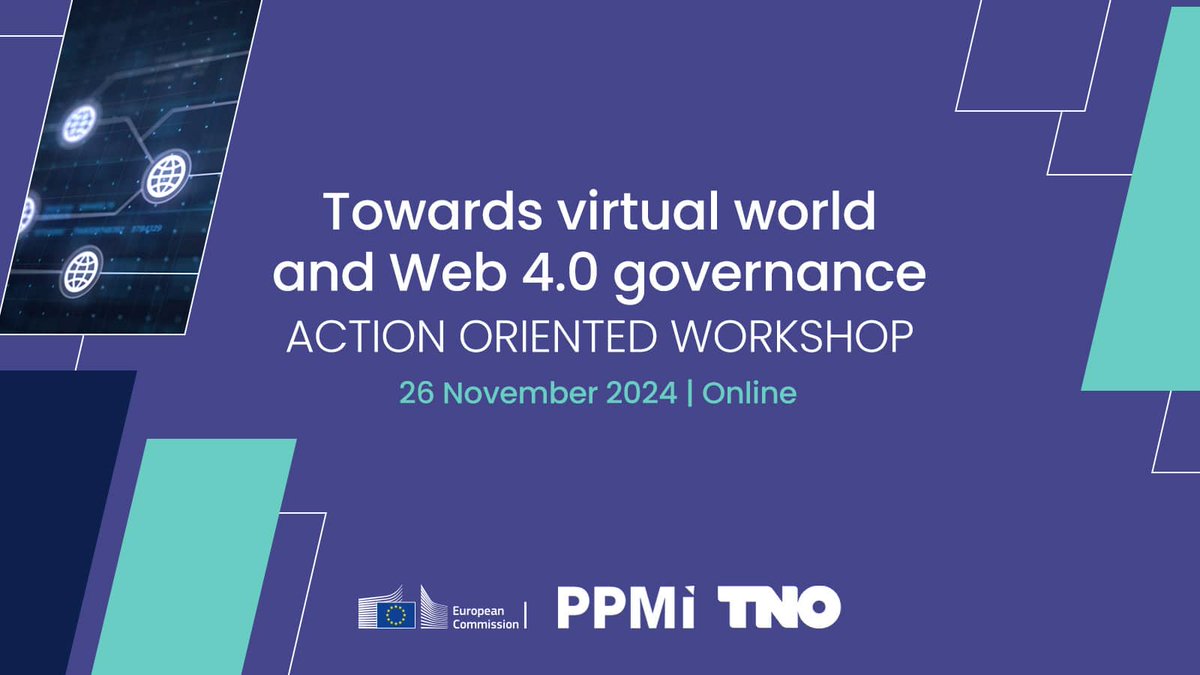 NGI4eu (@ngi4eu) on Twitter photo 🚀 Shape the future of Web 4.0!
The <a href="/EU_Commission/">European Commission</a> invites stakeholders to an action-oriented workshop to develop global governance recommendations for Web 4.0 & virtual worlds.
📅 26 Nov, 13:00–15:30 CET
🔗 Read more: ow.ly/Ibj450U1kxn
#DigitalFuture #Web4 #Governance 🚀 Shape the future of Web 4.0!
The <a href="/EU_Commission/">European Commission</a> invites stakeholders to an action-oriented workshop to develop global governance recommendations for Web 4.0 & virtual worlds.
📅 26 Nov, 13:00–15:30 CET
🔗 Read more: ow.ly/Ibj450U1kxn
#DigitalFuture #Web4 #Governance