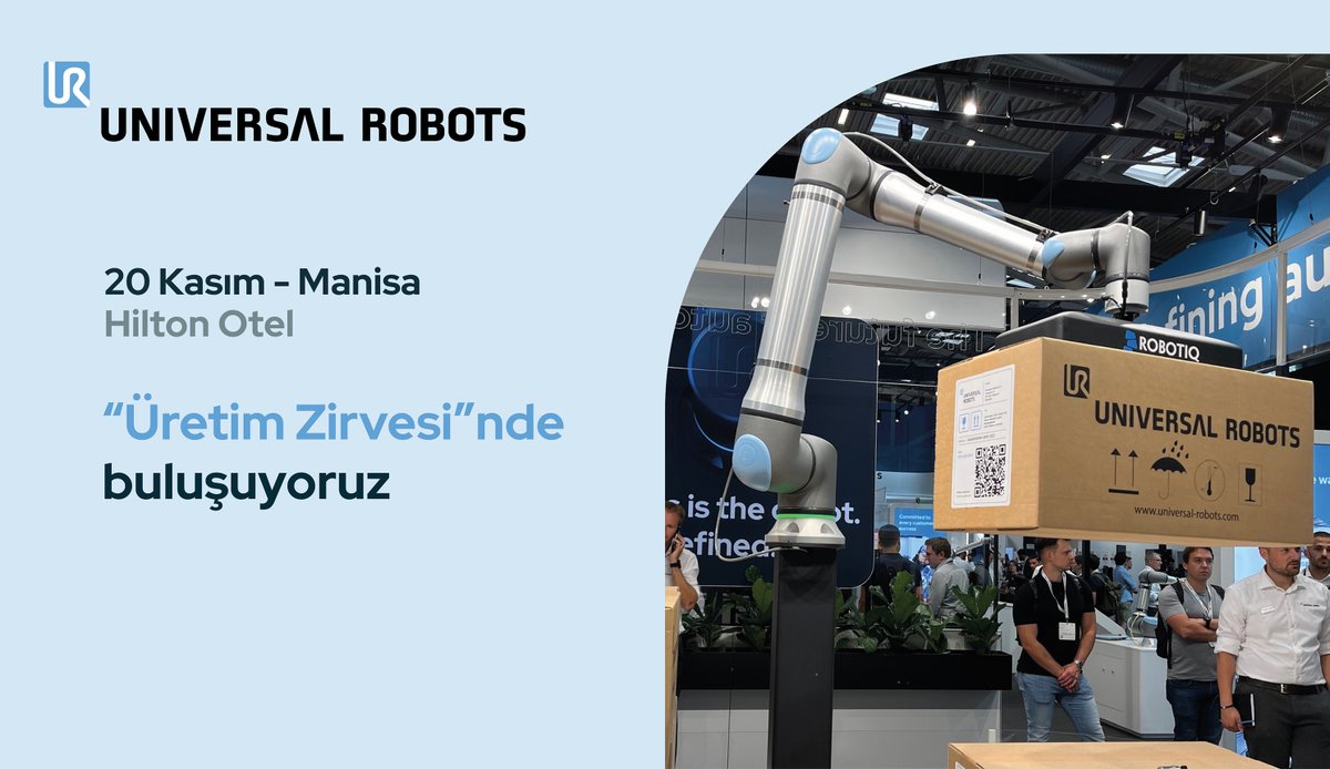 🗓️ 20 Kasım 2024 
📍 Manisa Hilton Otel
🏭“Üretim Zirvesi”nde buluşuyoruz!

Cobot teknolojisi neden daha avantajlı?

#Cobot teknolojimizi ve kullanım alanlarıyla avantajlarını canlı demo istasyonlarımızda uygulamalı anlatıyoruz.

Kaçırmayın👉 uretimzirvesi.com.tr