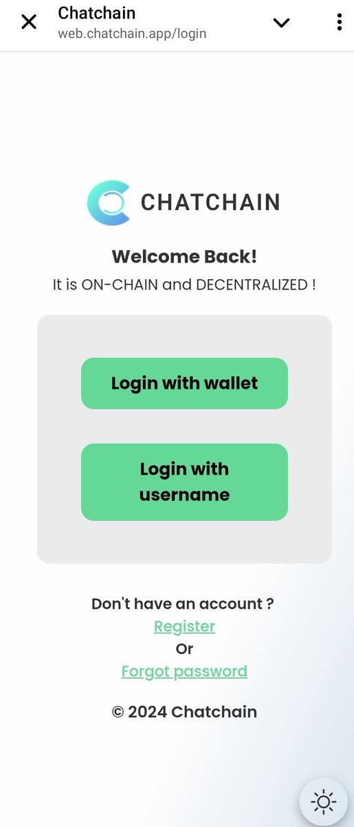 ChatChainApp's tweet image. UPDATE CHAT CHAIN 

The beta v2 of our Chat Chain product IS HERE and new features will be added every week.

BETA: web.chatchain.app

The current version features:

- Register.
- Login with Wallet.
- Login with Username &amp;amp; Password.
- Forget Password.
- Profile Update.
-…