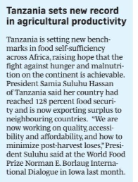 Tanzania 🇹🇿is setting new benchmarks in food self-sufficiency across Africa 🍲🌱, raising hope 🌞 that the fight against hunger and malnutrition on the continent is achievable 💪🍽️🌾

<a href="/The_EastAfrican/">The EastAfrican</a>