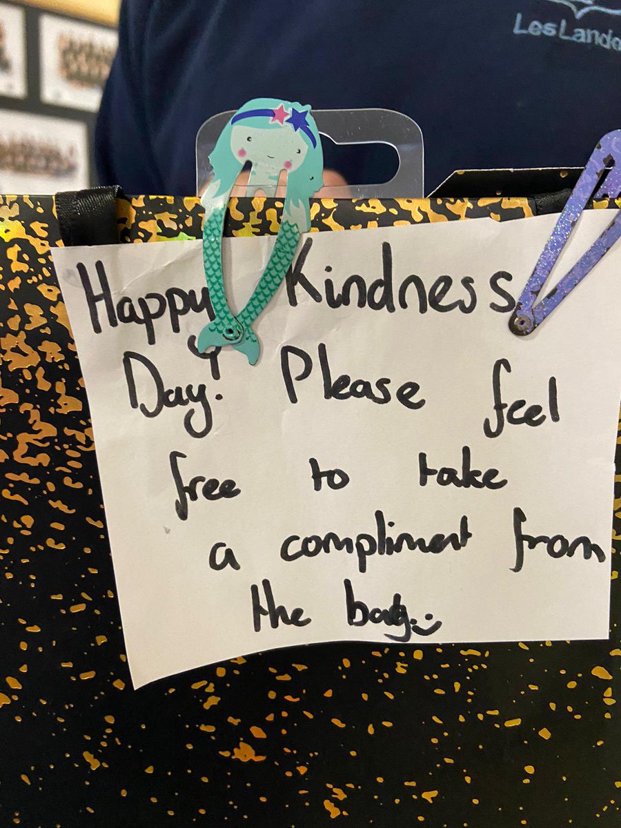 One of our amazing children made these to offer children and staff this morning on #WorldKindnessDay2024.