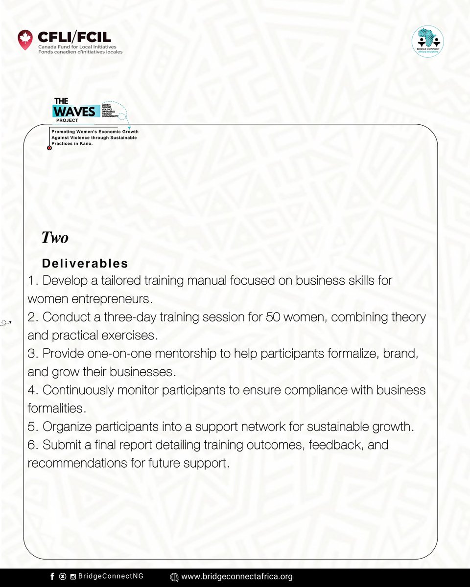 BridgeConnectNG's tweet image. Read more about role and apply with link below 👇 
bit.ly/WAVESBusinessC…

#Hiring #Consultancy #WAVESProject #WAVESKano