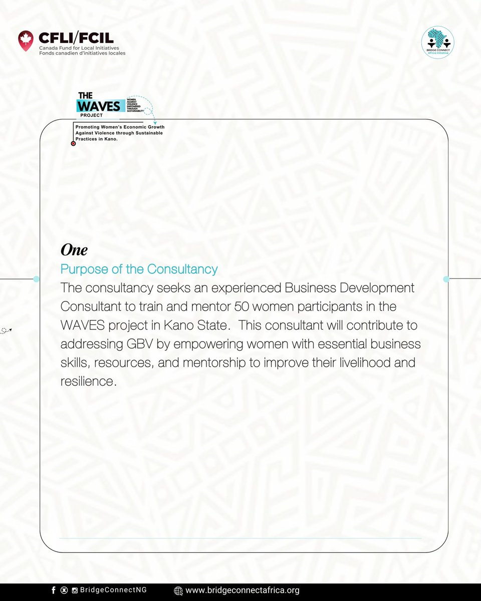 BridgeConnectNG's tweet image. Read more about role and apply with link below 👇 
bit.ly/WAVESBusinessC…

#Hiring #Consultancy #WAVESProject #WAVESKano