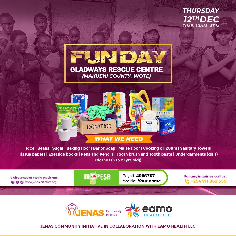 JerusaNyaboke's tweet image. It's that time of the year to put a smile on someone's face. Join us in this noble cause.
Any little support will go along way.

Paybill: 4096707
Acc no: JENAS