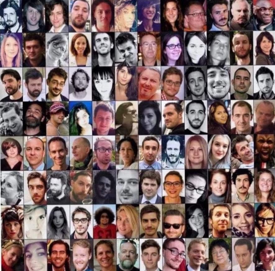 NaimaMoutchou's tweet photo. Nuit d’horreur il y a 9 ans au Bataclan, au Stade de France et dans plusieurs terrasses à Paris. 130 morts et 413 blessés victimes de la barbarie islamiste. Nous pensons à eux, à leurs familles, aux vies brisées. Nous n’oublions pas. https://t.co/pxrpOmA2yv