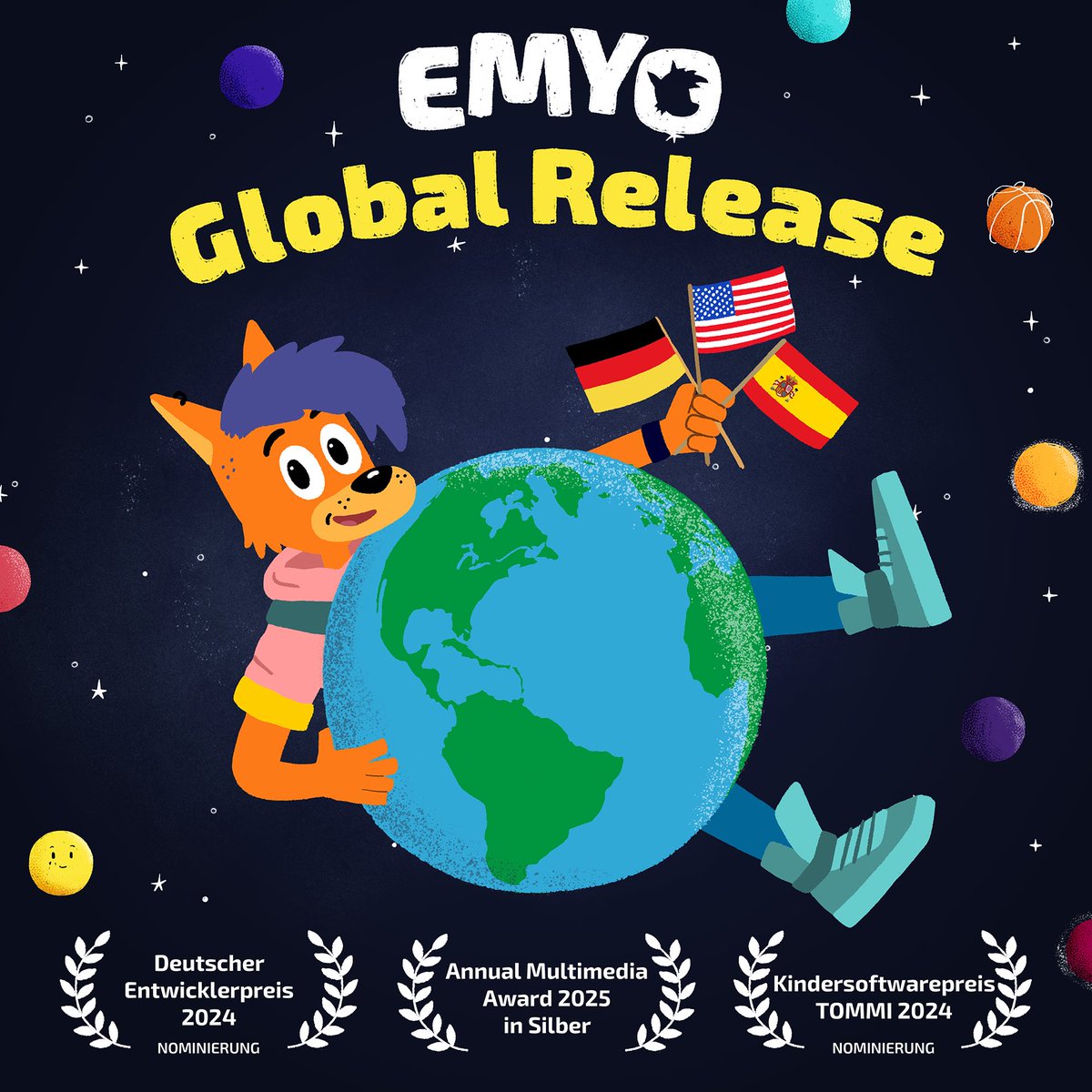 🌎🦊 Worldwide release: 
Our kids app EMYO is now available in 176 countries around the world, initially in English, Spanish and German. To the App Store links and some background information 👉 refutura.de/about-emyo/

Share it and stay courageous! ❤️✊️