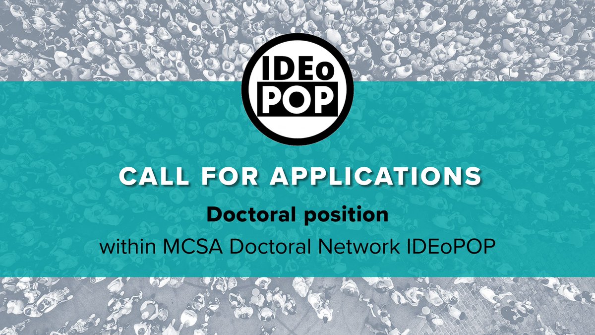 📣 Call for Applications! 
Institute of European Studies at <a href="/JagiellonskiUni/">Uniwersytet Jagielloński</a>   offers 1 doctoral position within MSCA Doctoral Network IDEoPOP. 
Deadline: 1 December 2024

More information: europeistyka.uj.edu.pl/aktualnosci/pr…

…p.populism-internationalrelations.com