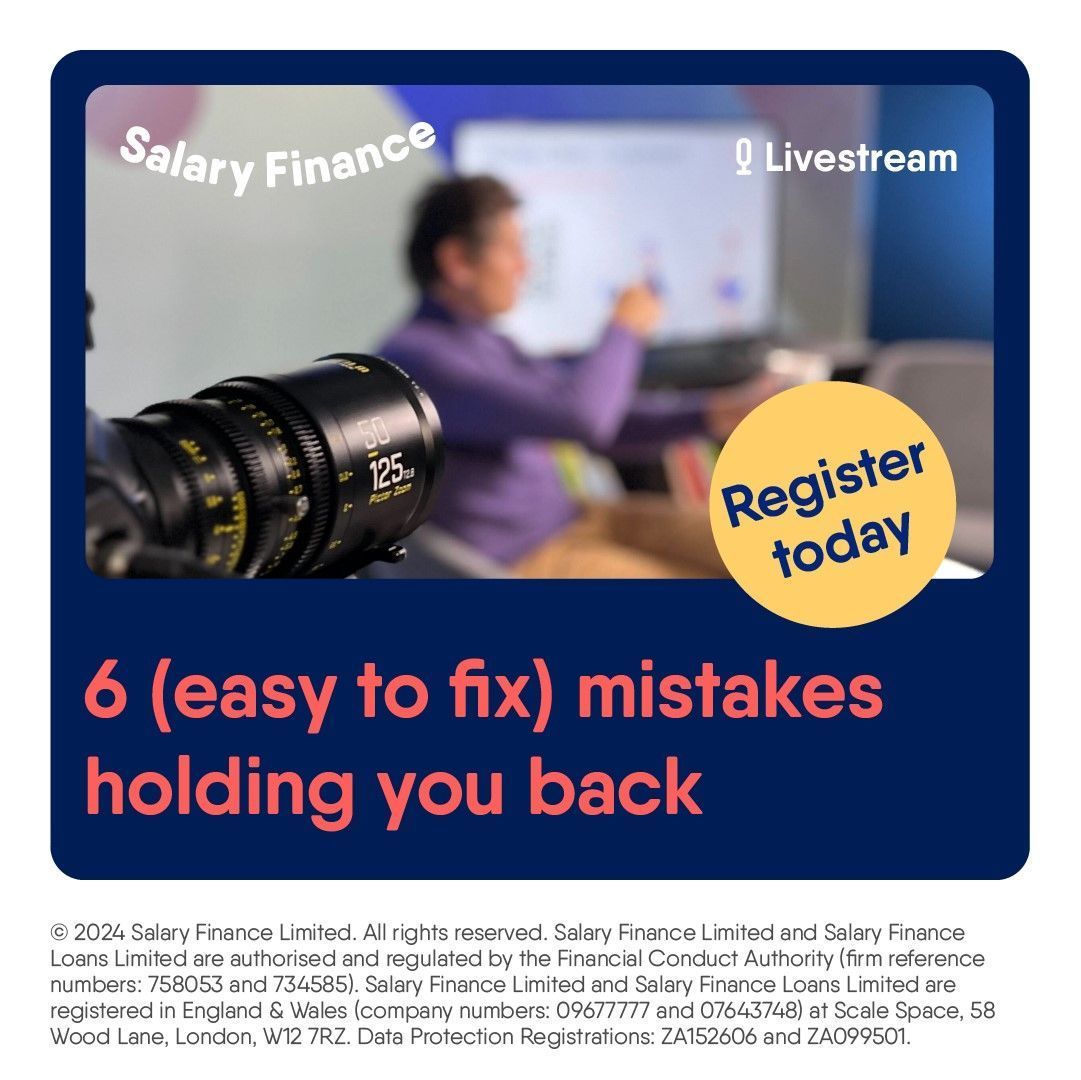 Our financial wellbeing provider, Salary Finance, is hosting an interactive livestream ‘6 (easy to fix) money mistakes that might be holding you back' on Tues 26th Nov with two 45 min time slots available. Register Now and Secure Your Spot: buff.ly/48hvmtR
