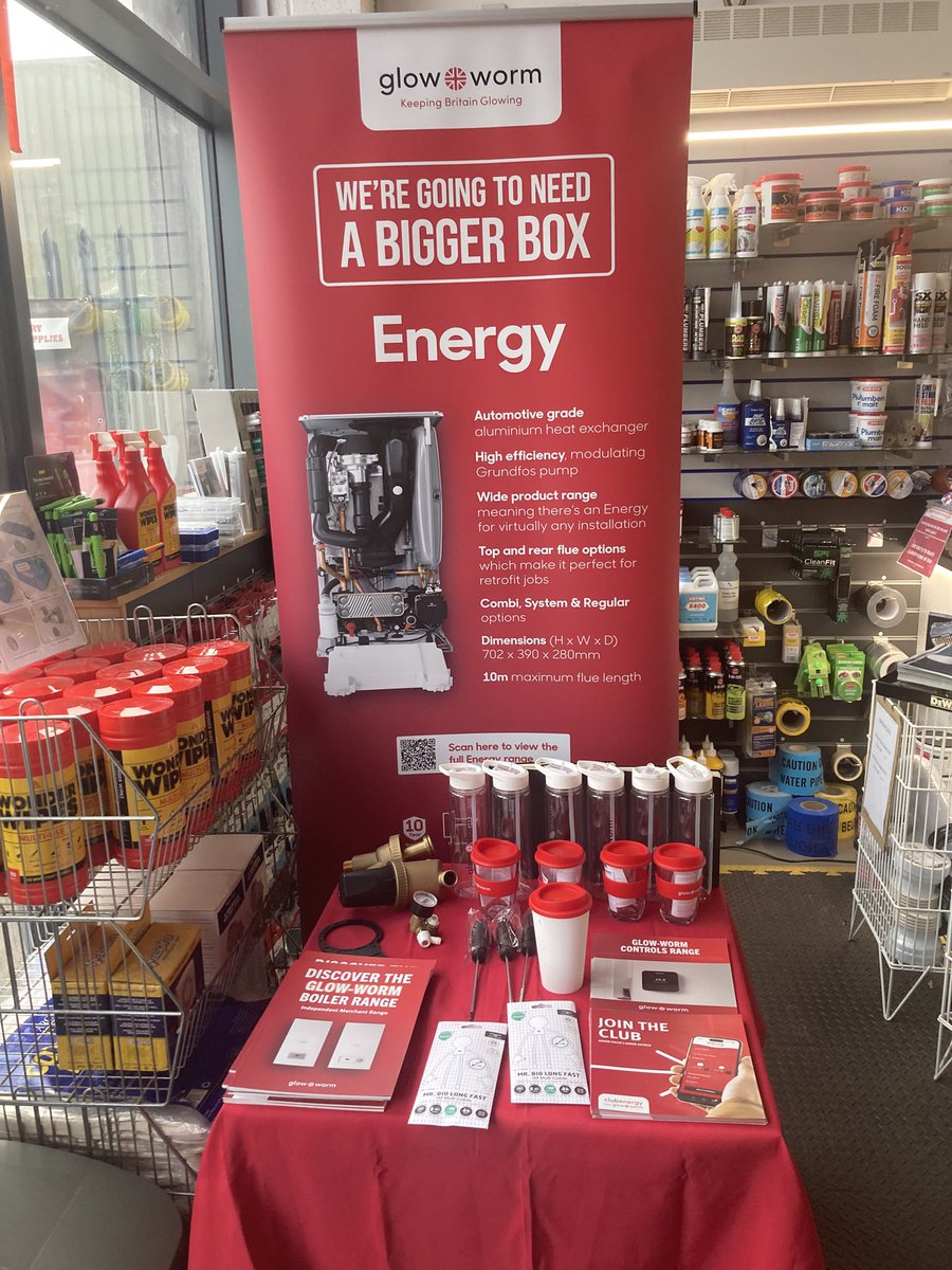 Not tweeted for a while, been too busy chatting!
All set up here at Banbury Heating Supplies talking all things <a href="/glow_wormclub/">Glow-worm</a>. Want to find out about our budget busting Compact boiler, 5 years warranty for under £500, still the same great Glow Worm quality? Come find out today
