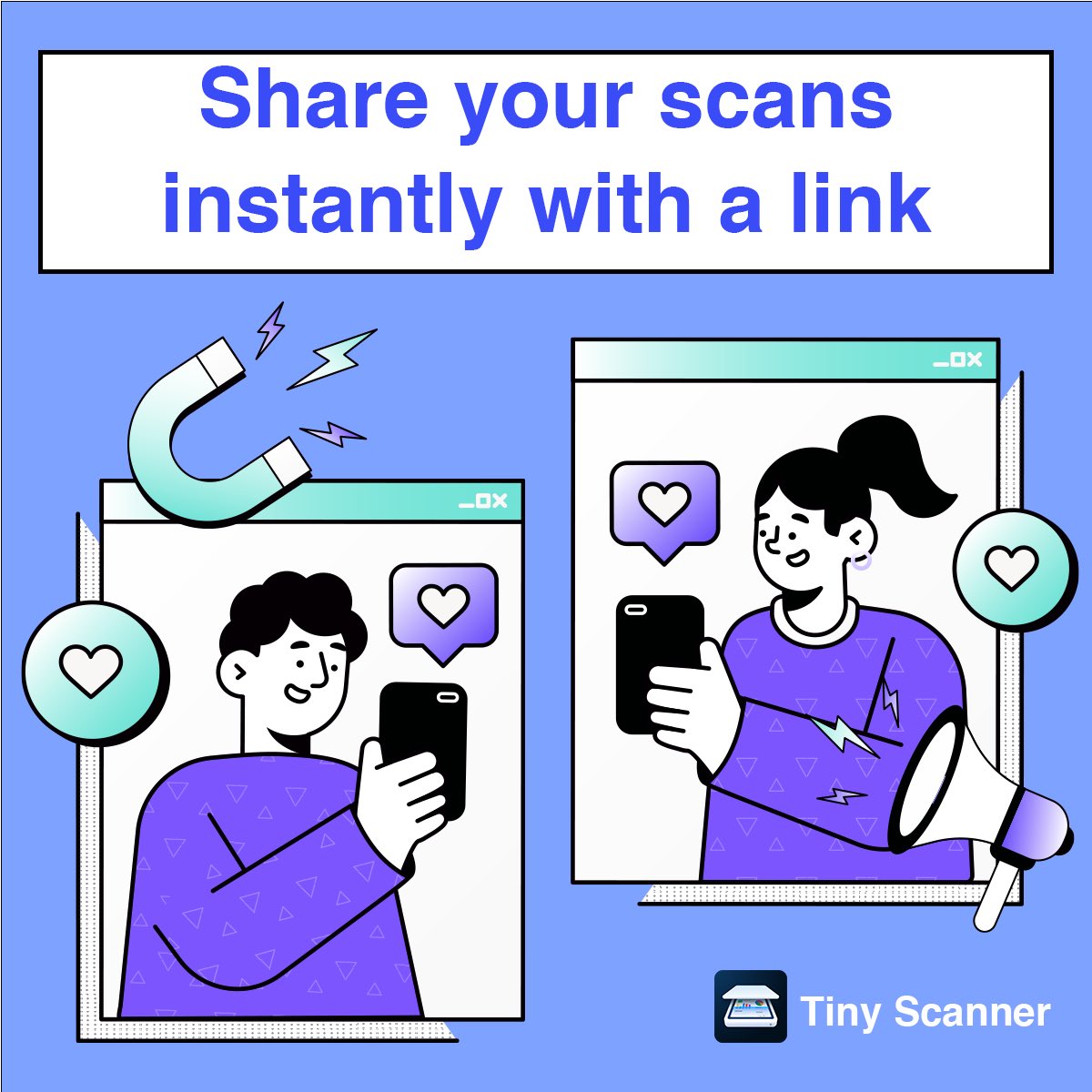 TinyScanner_app's tweet image. Share large files without limits in Tiny Scanner. #tinyscanner
