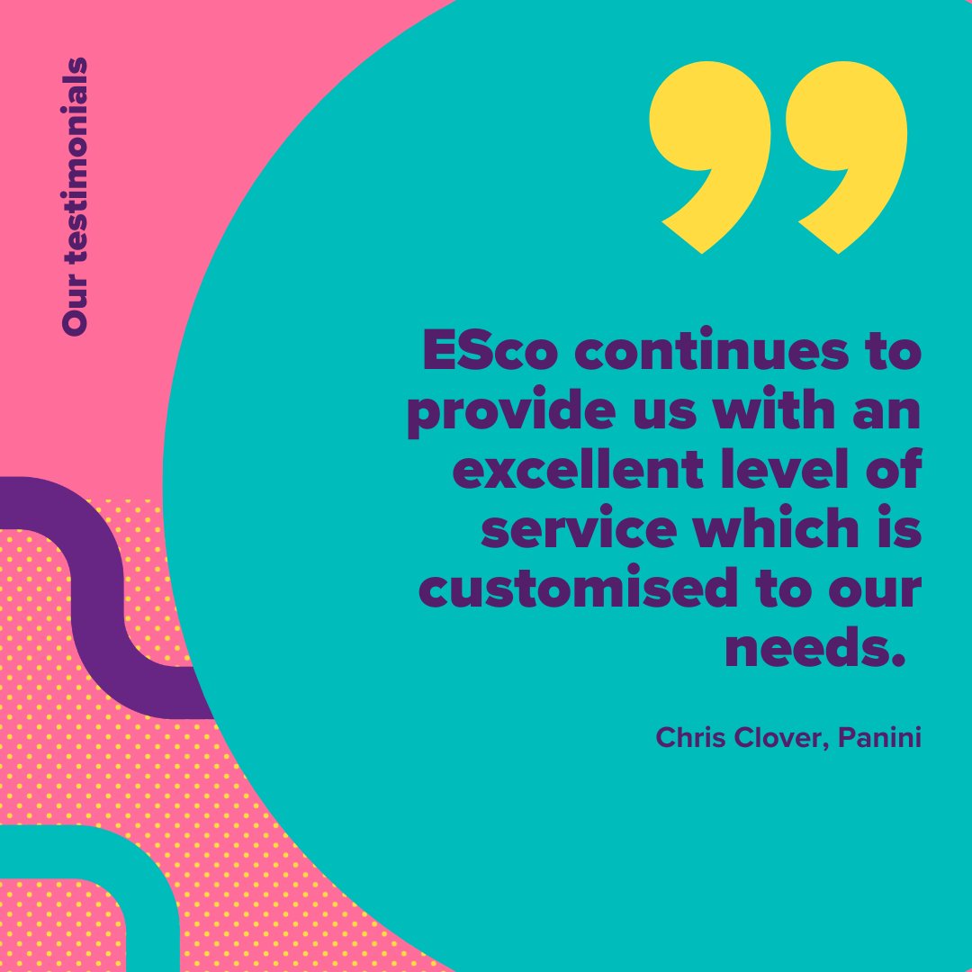 At ESco, we focus on providing quality services through the conduit of excellent relationships. Thank you to our friend Chris and the team at Panini for trusting ESco to deliver “Service with Integrity” 🌟⁠⁠

#Testimonials #WhoWeAre #ServiceWithIntegrity
